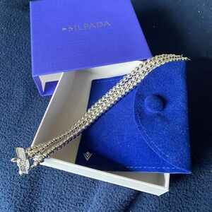 SILPADA SILVER TRIPLE-STRAND BEADED BRACELET